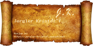Jergler Kristóf névjegykártya